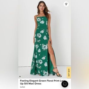 Brand new with tags never worn green floor length dress
